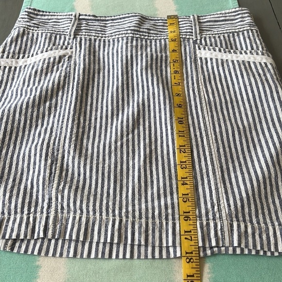 Ann Taylor Loft Blue & White Stripe Seersucker Mini Skirt - Picture 7 of 7
